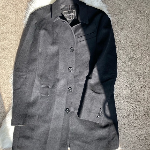 Men’s Express Long Pea Coat - Picture 2 of 2